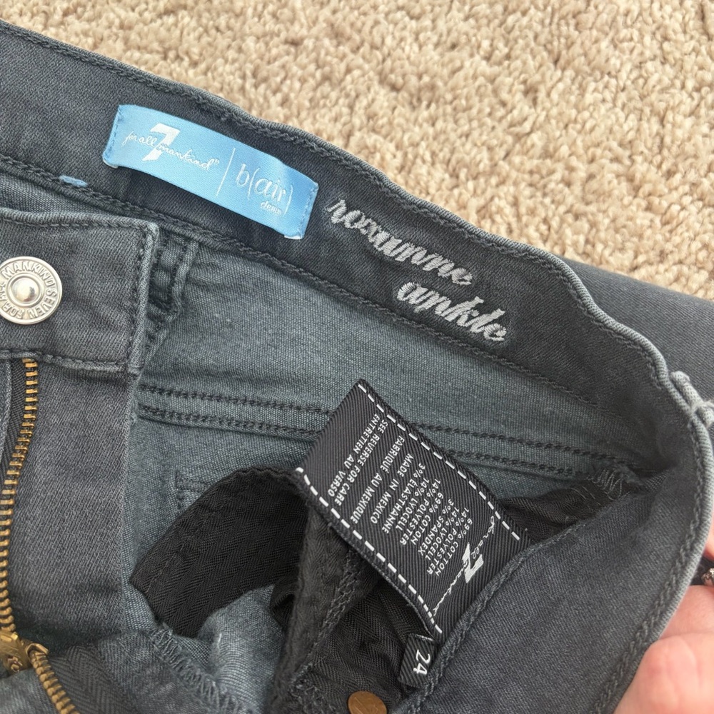 7 for all mankind. Women's /Dark Gray/Black Ankle Jeans size 24 - Picture 5 of 12